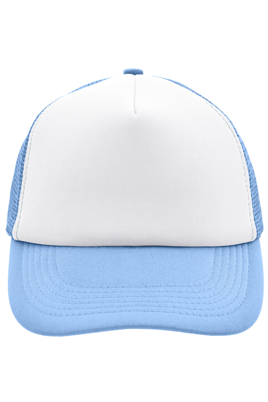 5 Panel Polyester Mesh Cap - white/light-blue