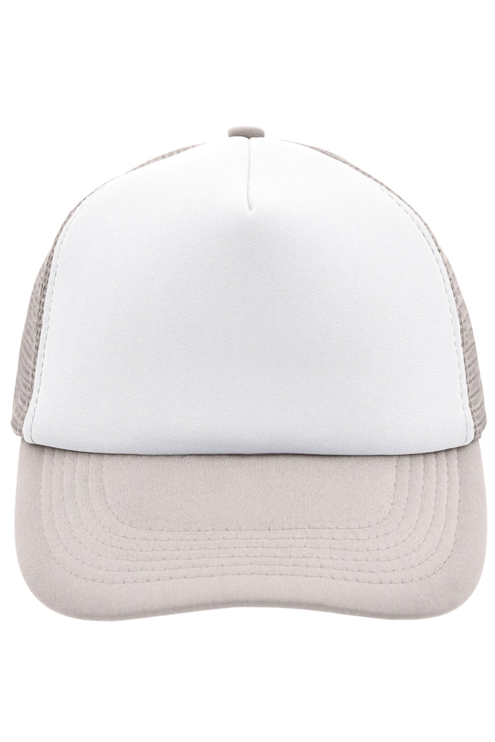 5 Panel Polyester Mesh Cap - white/light-grey