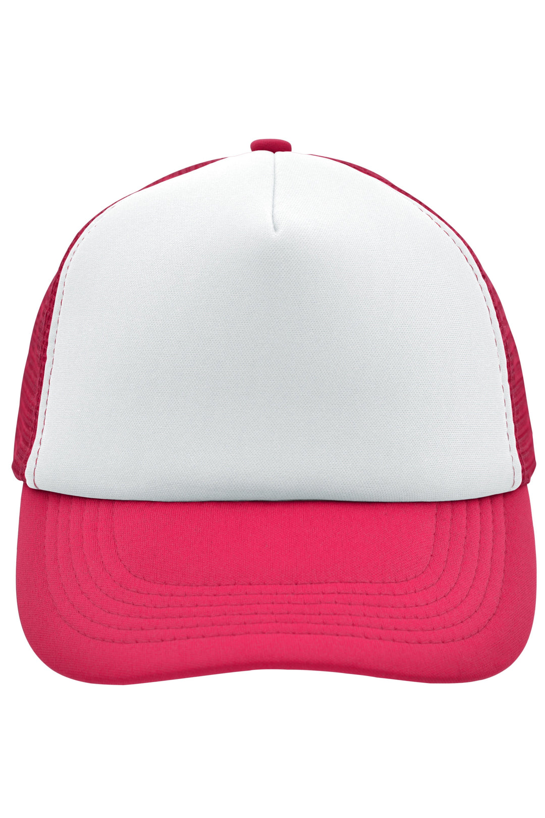 5 Panel Polyester Mesh Cap - white/magenta