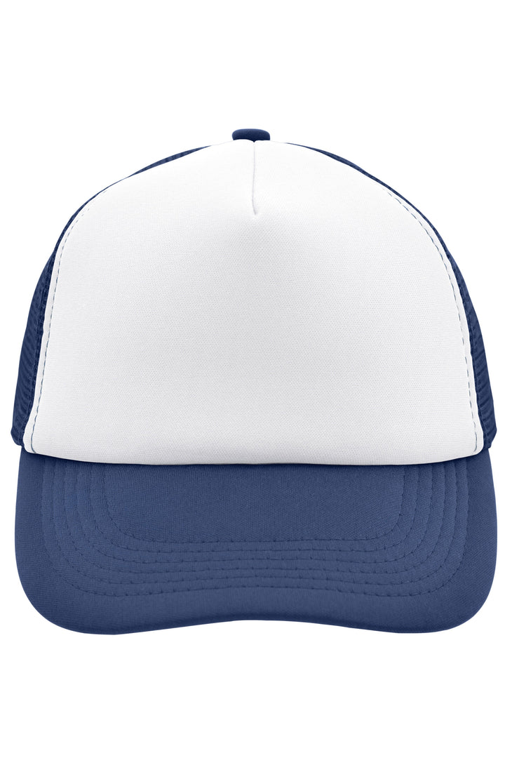 5 Panel Polyester Mesh Cap - white/navy