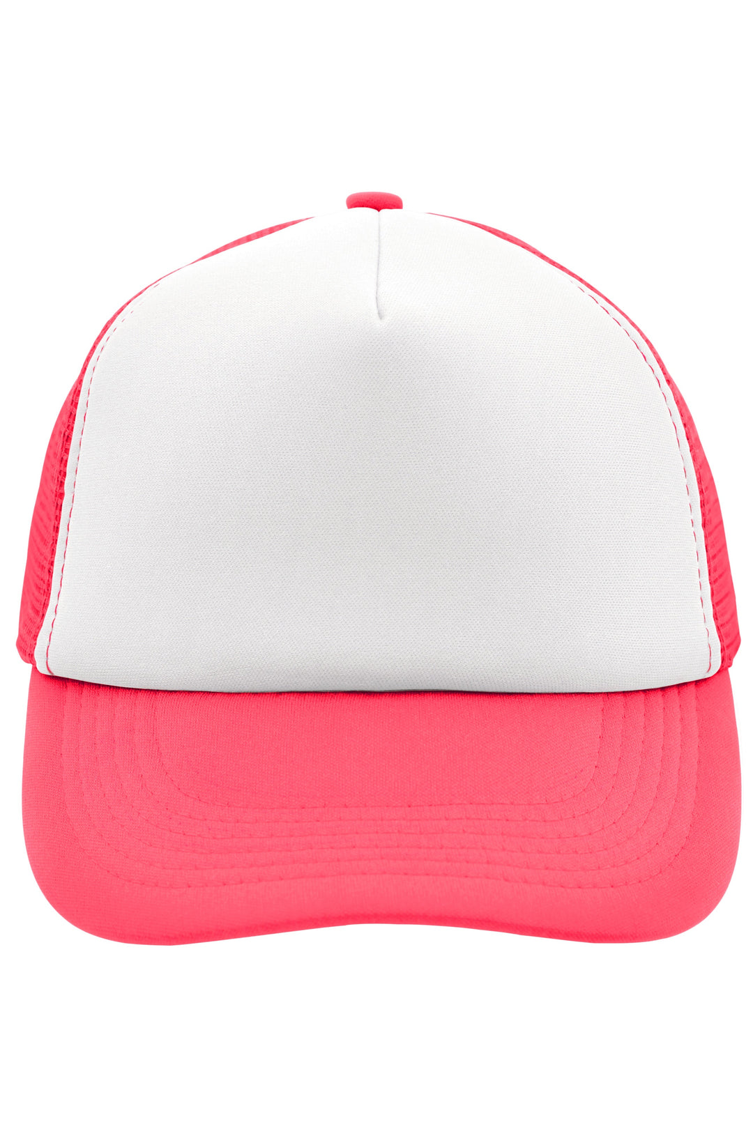 5 Panel Polyester Mesh Cap - white/neon-pink