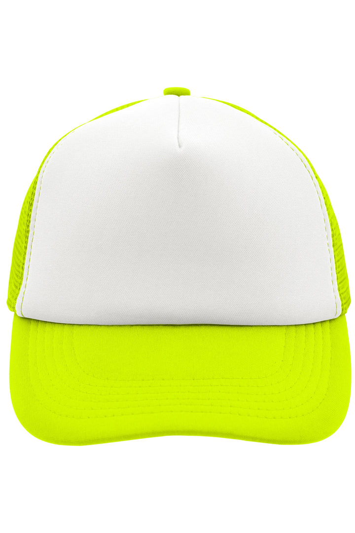 5 Panel Polyester Mesh Cap - white/neon-yellow