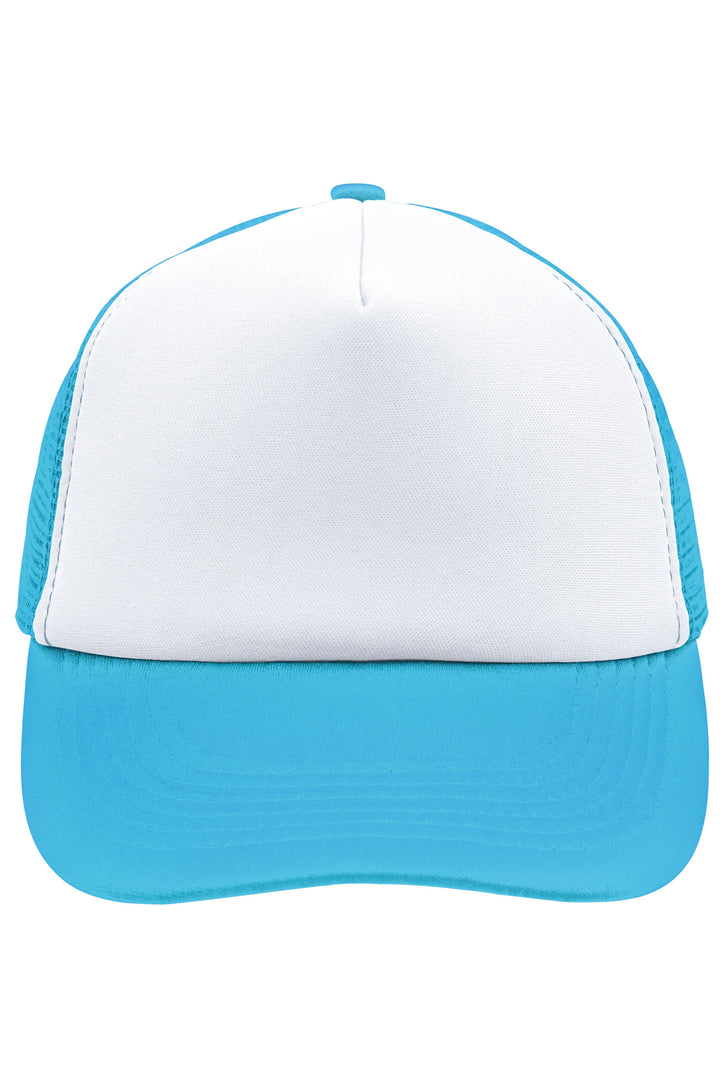 5 Panel Polyester Mesh Cap - white/pacific