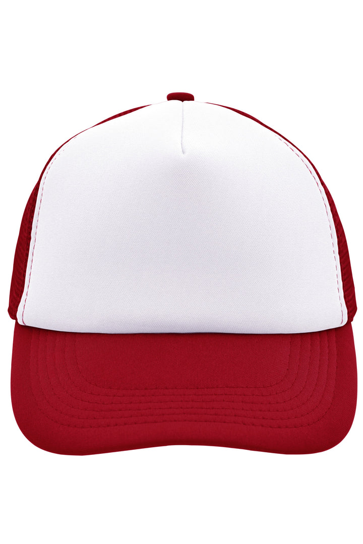 5 Panel Polyester Mesh Cap - white/red