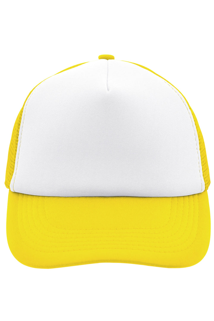 5 Panel Polyester Mesh Cap - white/sun-yellow