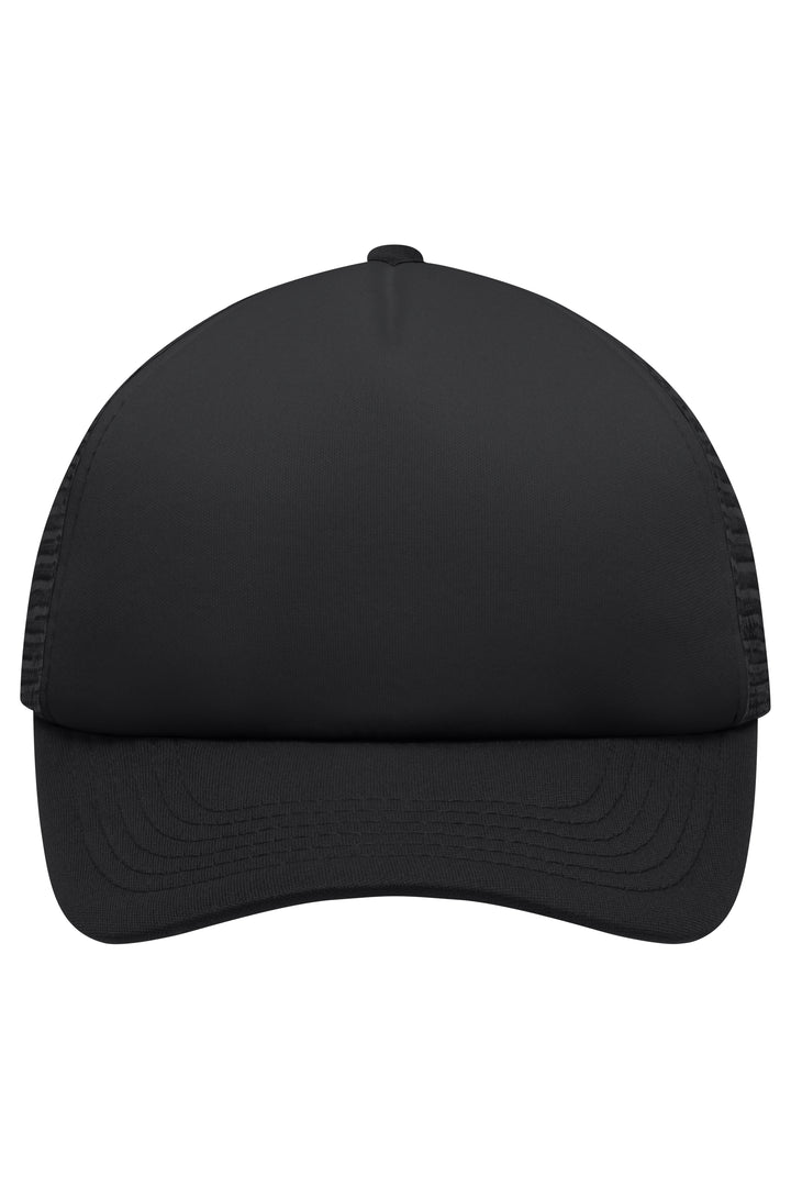 5 Panel Polyester Mesh Cap for Kids - black/black