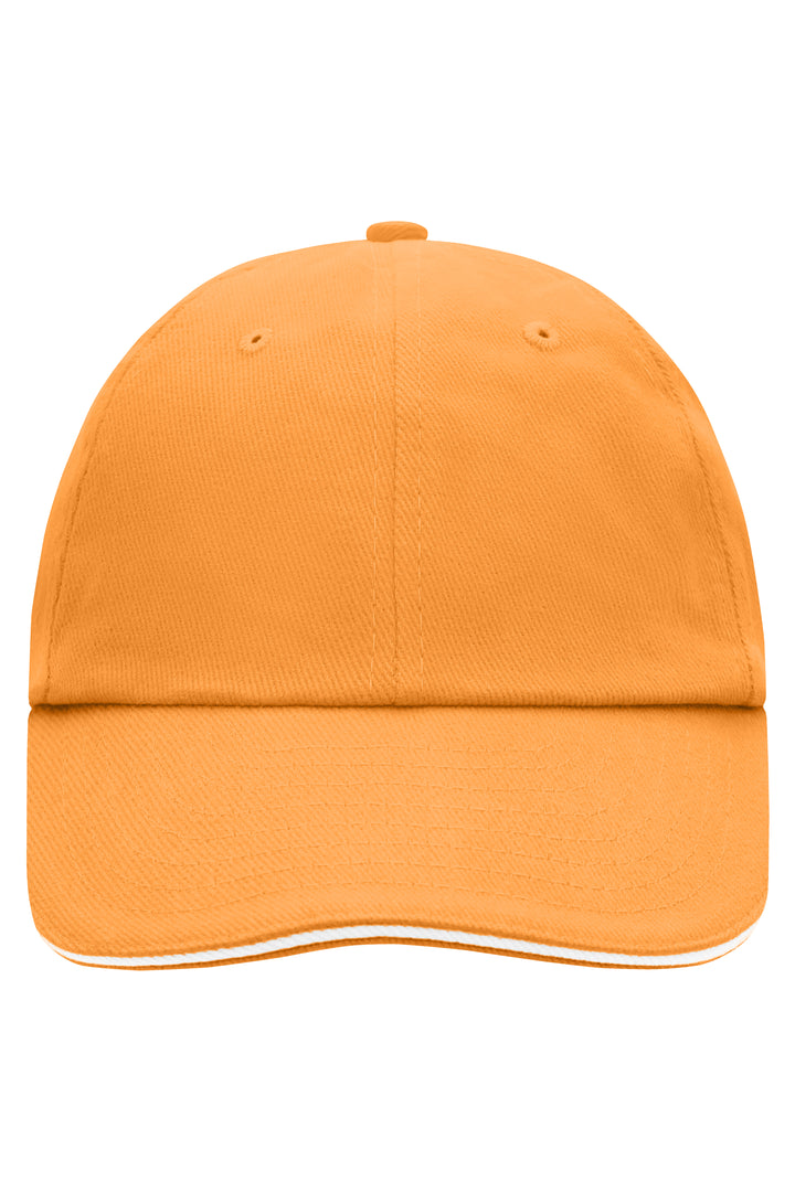 6 Panel Raver Sandwich Cap - orange/white