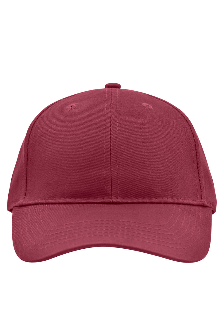 Brushed 6 Panel Cap - burgundy