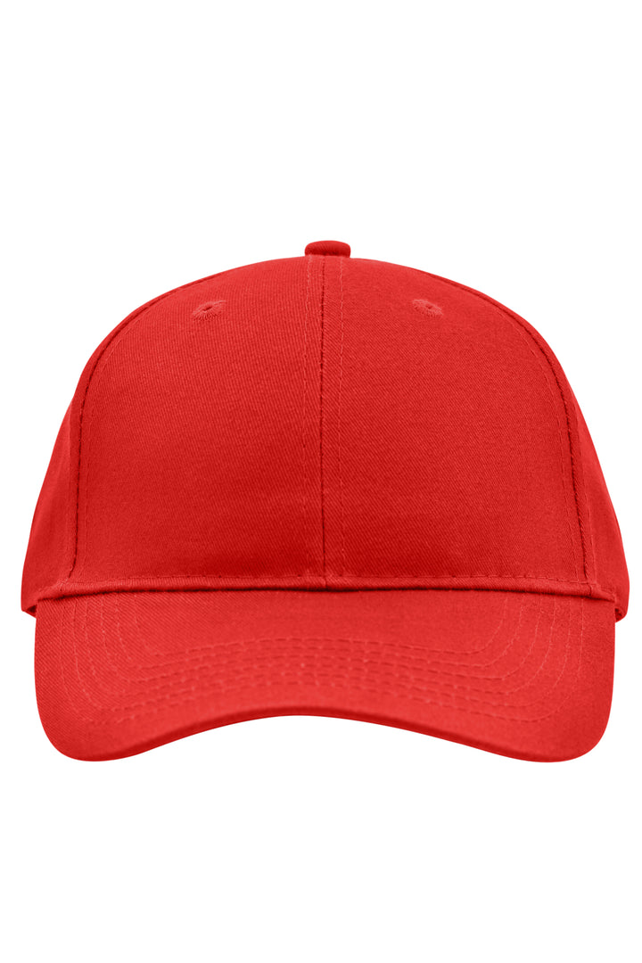 Brushed 6 Panel Cap - red