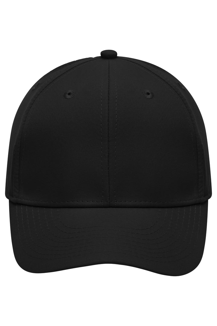 6 Panel Polyester Peach Cap - black