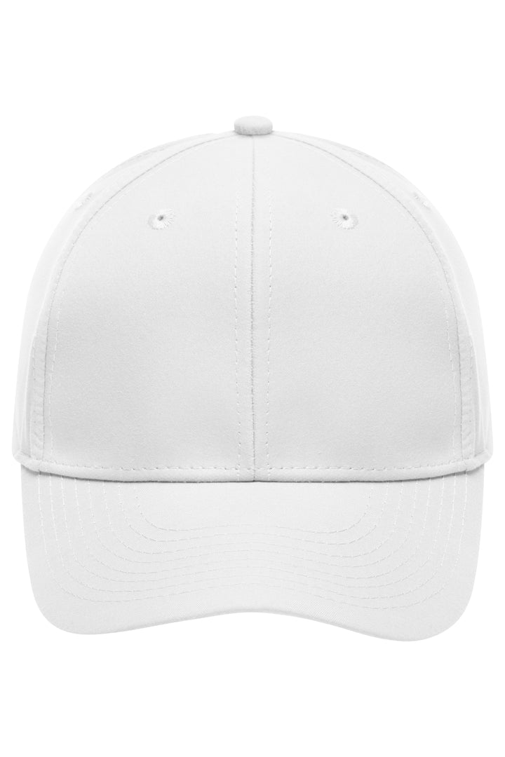 6 Panel Polyester Peach Cap - white
