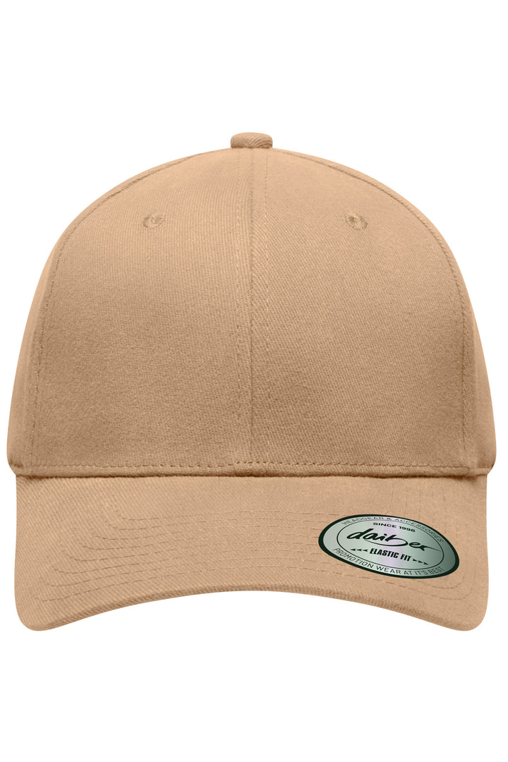 6 Panel Elastic Fit Baseball Cap - beige