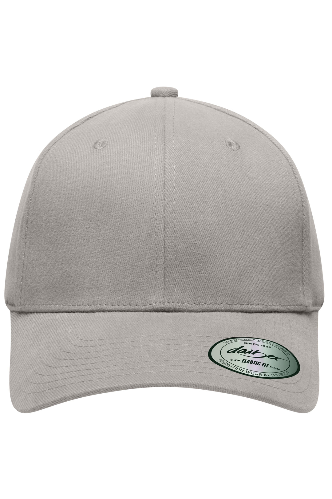6 Panel Elastic Fit Baseball Cap - light-grey