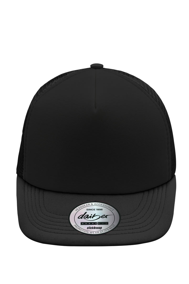 5 Panel Flat Peak Cap - black/black