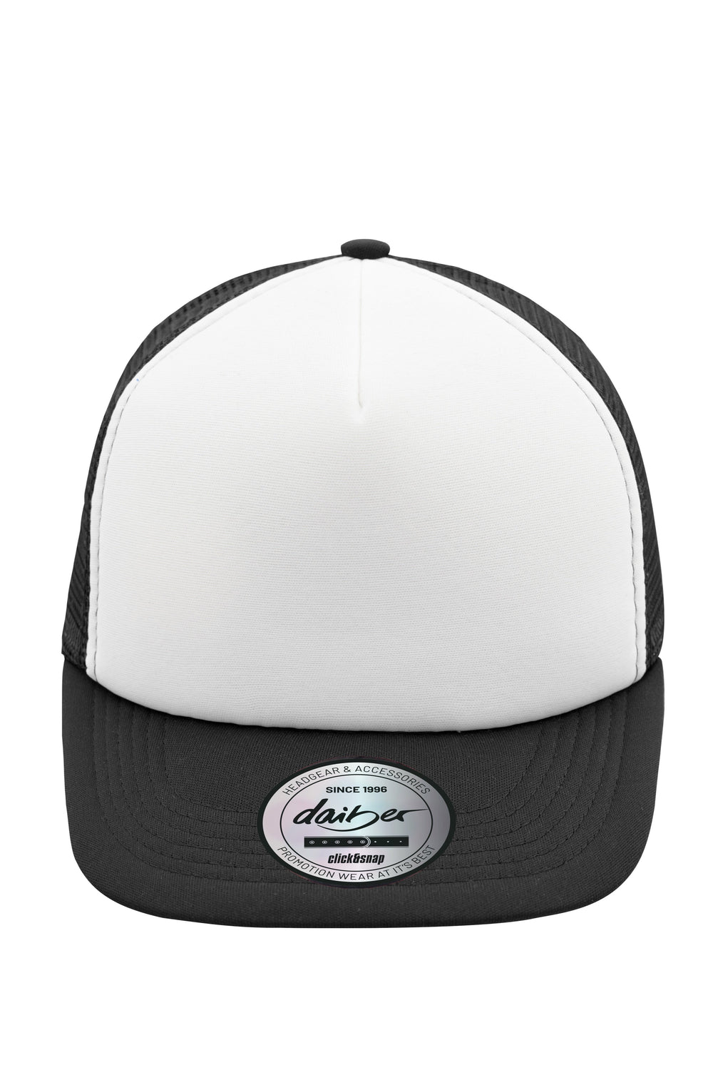 5 Panel Flat Peak Cap - white/black