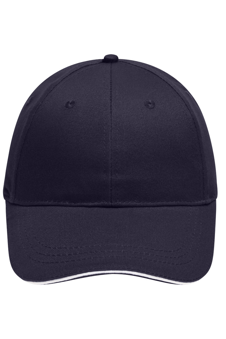 6 Panel Brushed Sandwich Cap - navy/white