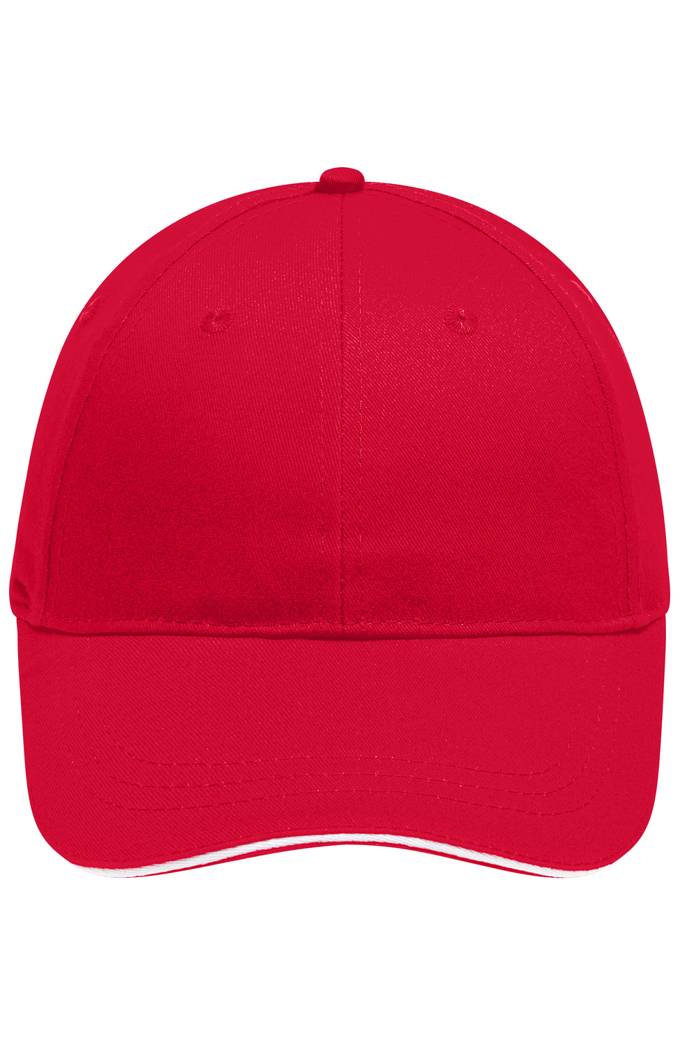 6 Panel Brushed Sandwich Cap - red/white