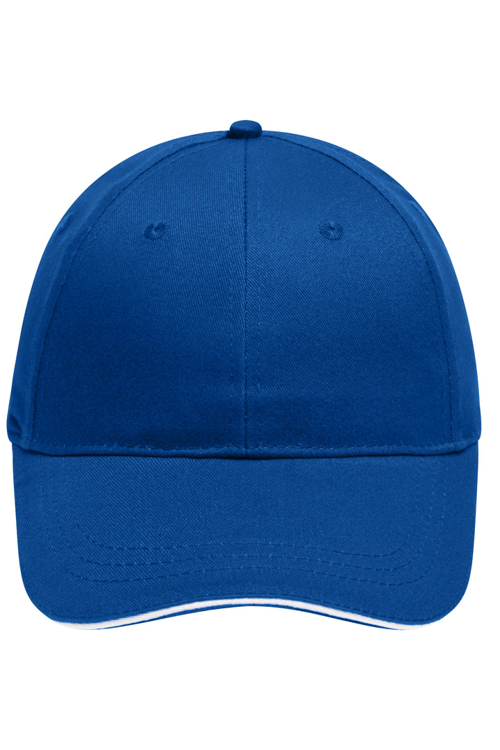 6 Panel Brushed Sandwich Cap - royal/white
