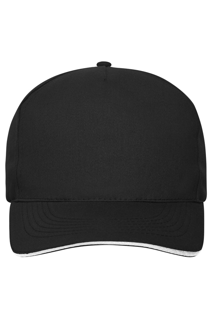 5 Panel Sandwich Cap Organic Cotton - black/white