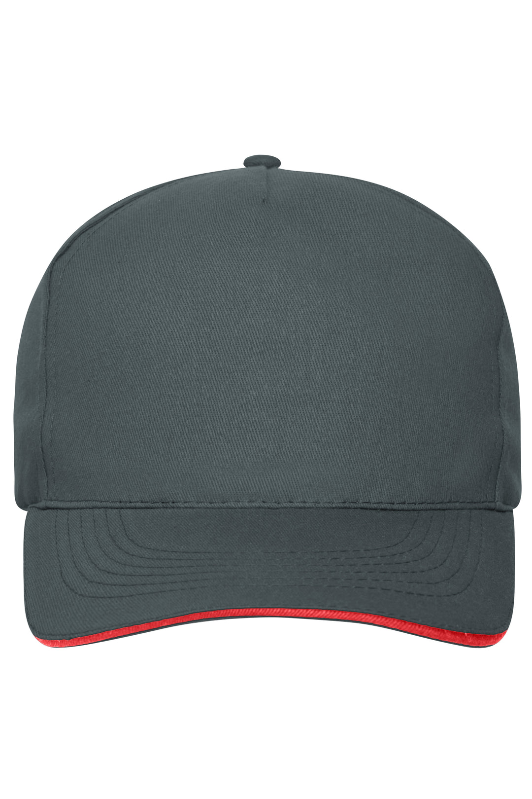 5 Panel Sandwich Cap Organic Cotton - graphite/red