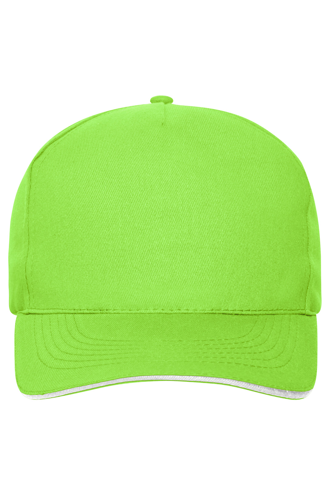 5 Panel Sandwich Cap Organic Cotton - lime-green/white