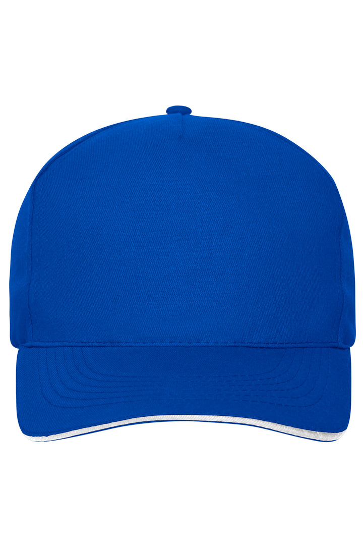 5 Panel Sandwich Cap Organic Cotton - royal/white