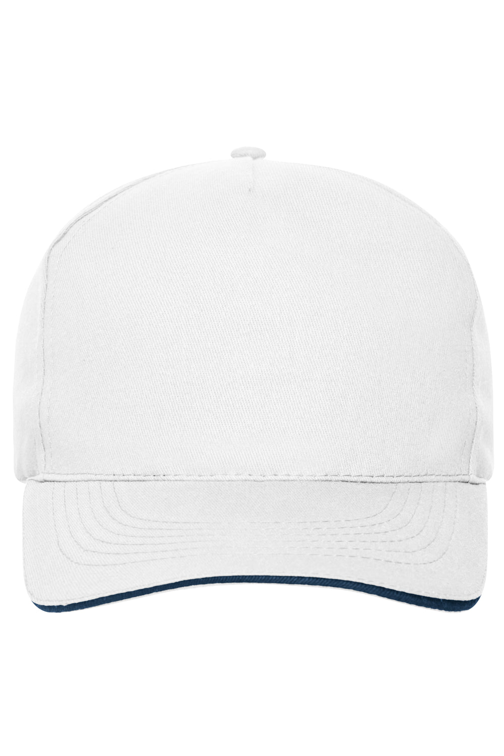 5 Panel Sandwich Cap Organic Cotton - white/navy