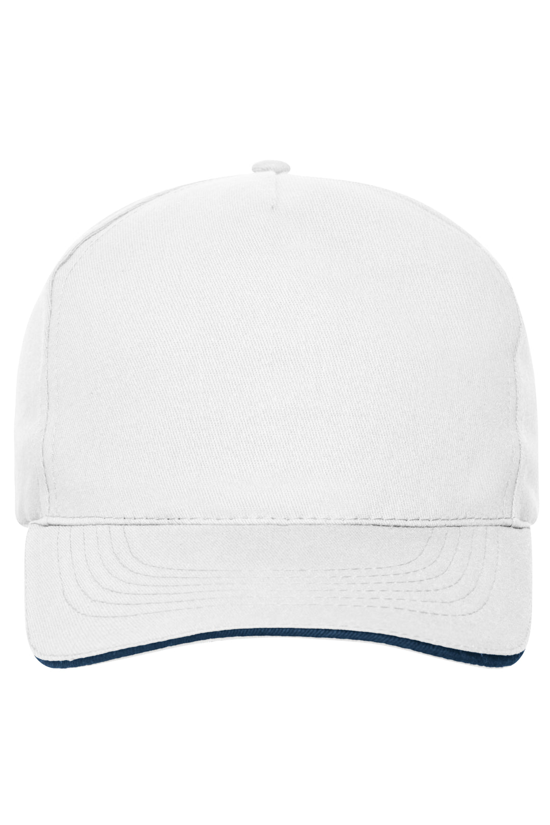 5 Panel Sandwich Cap Organic Cotton - white/navy