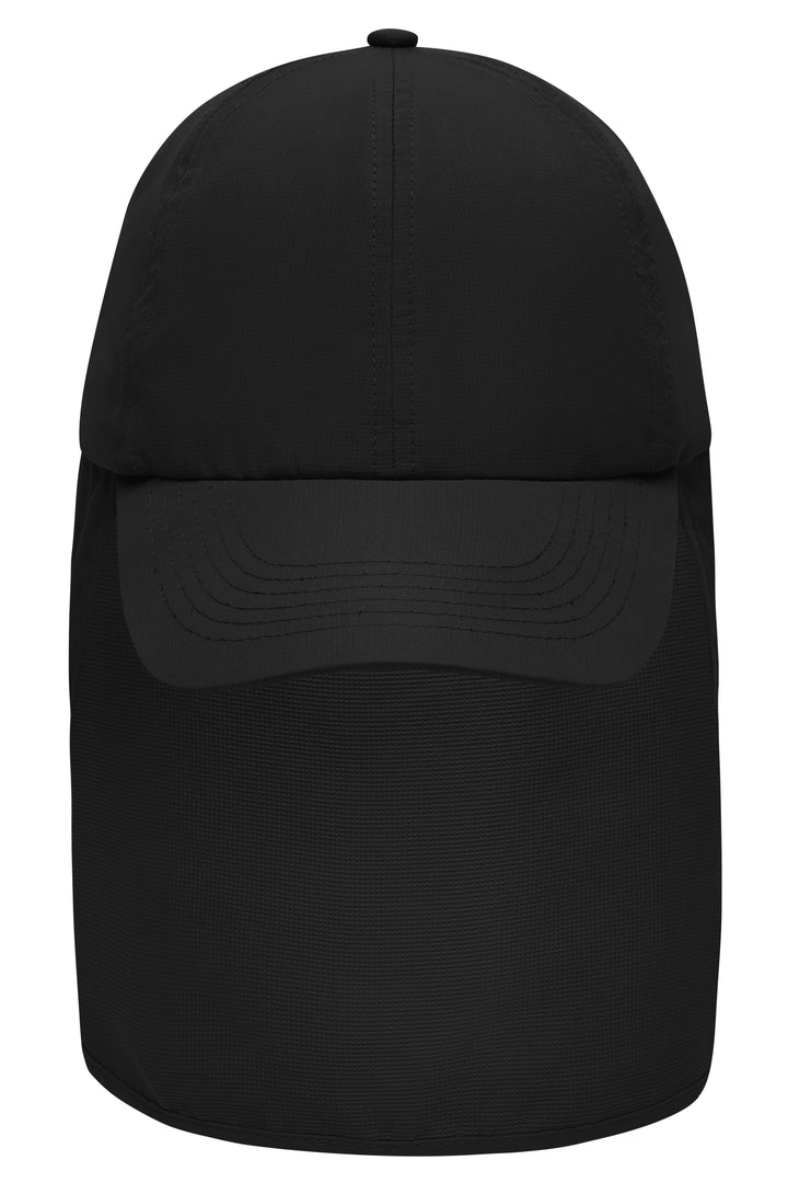 6 Panel Cap with Neck Guard - black