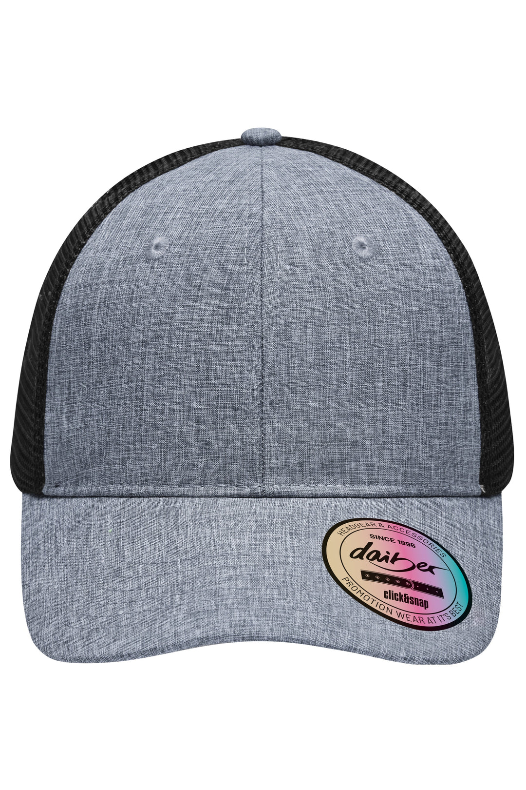6 Panel Mesh Cap Melange - grey-melange/black