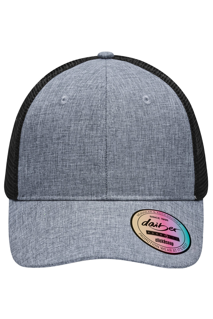 6 Panel Mesh Cap Melange - grey-melange/black