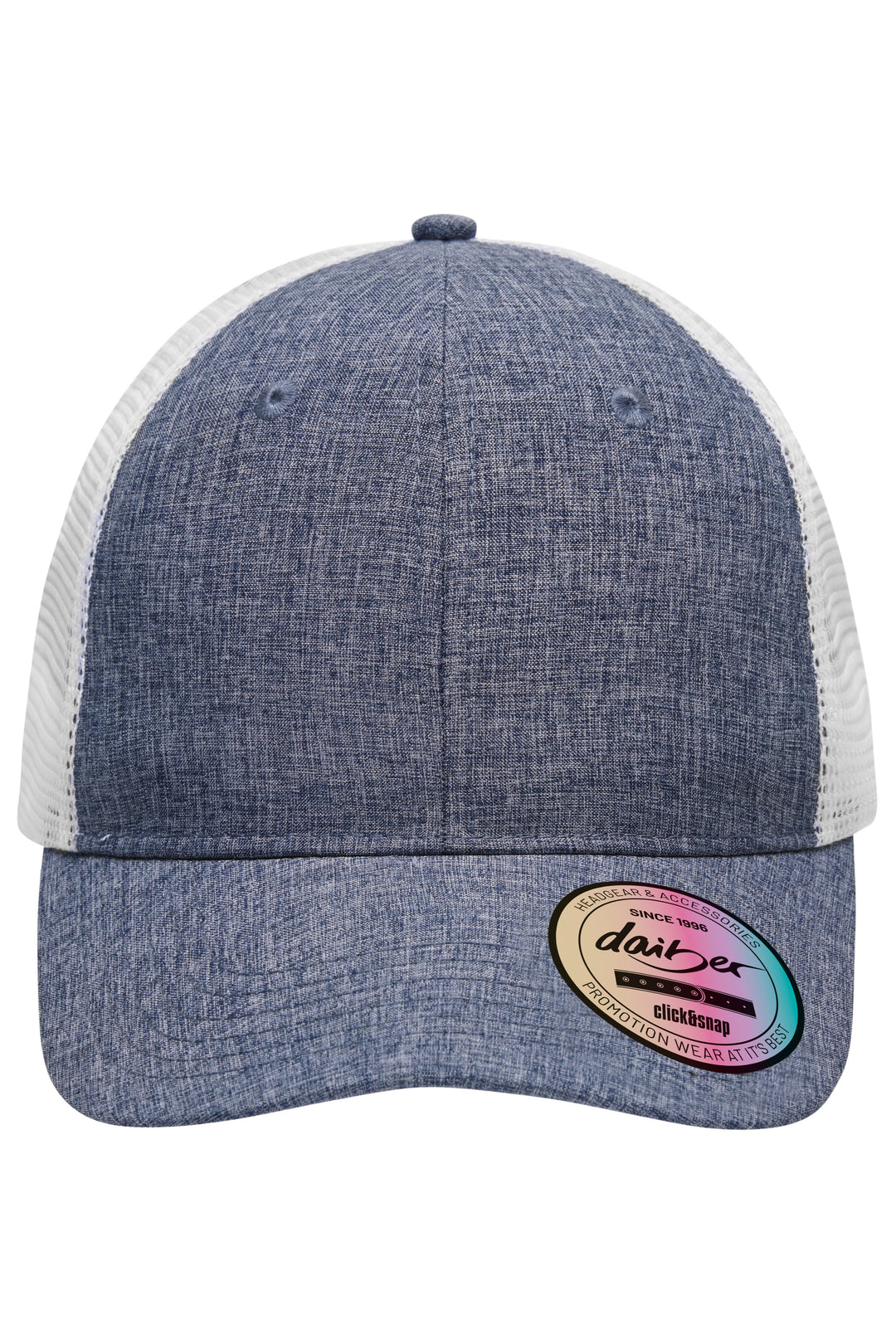 6 Panel Mesh Cap Melange - navy-melange/white
