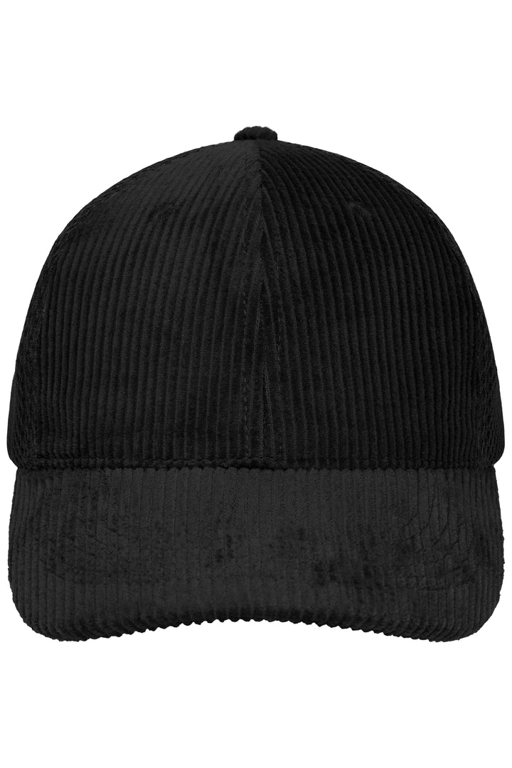6 Panel Corduroy-Mesh Cap Organic Cotton - black/black