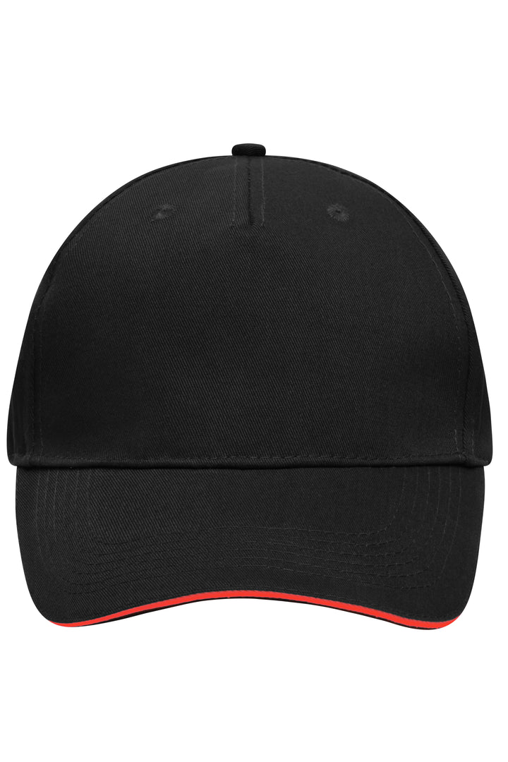 5 Panel Sandwich Cap - black/red