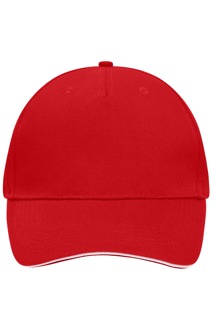 5 Panel Sandwich Cap - red/white