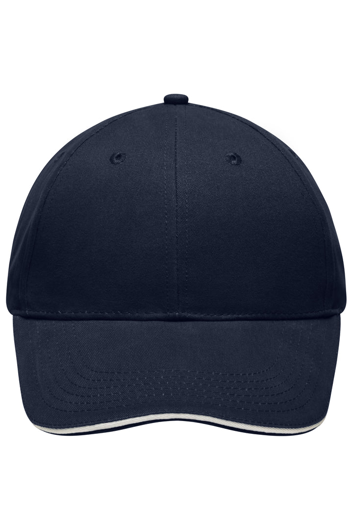 Light Brushed Sandwich Cap - navy/white