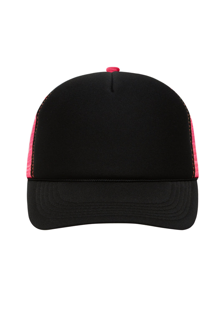 5 Panel Retro Mesh Cap - black/neon-pink