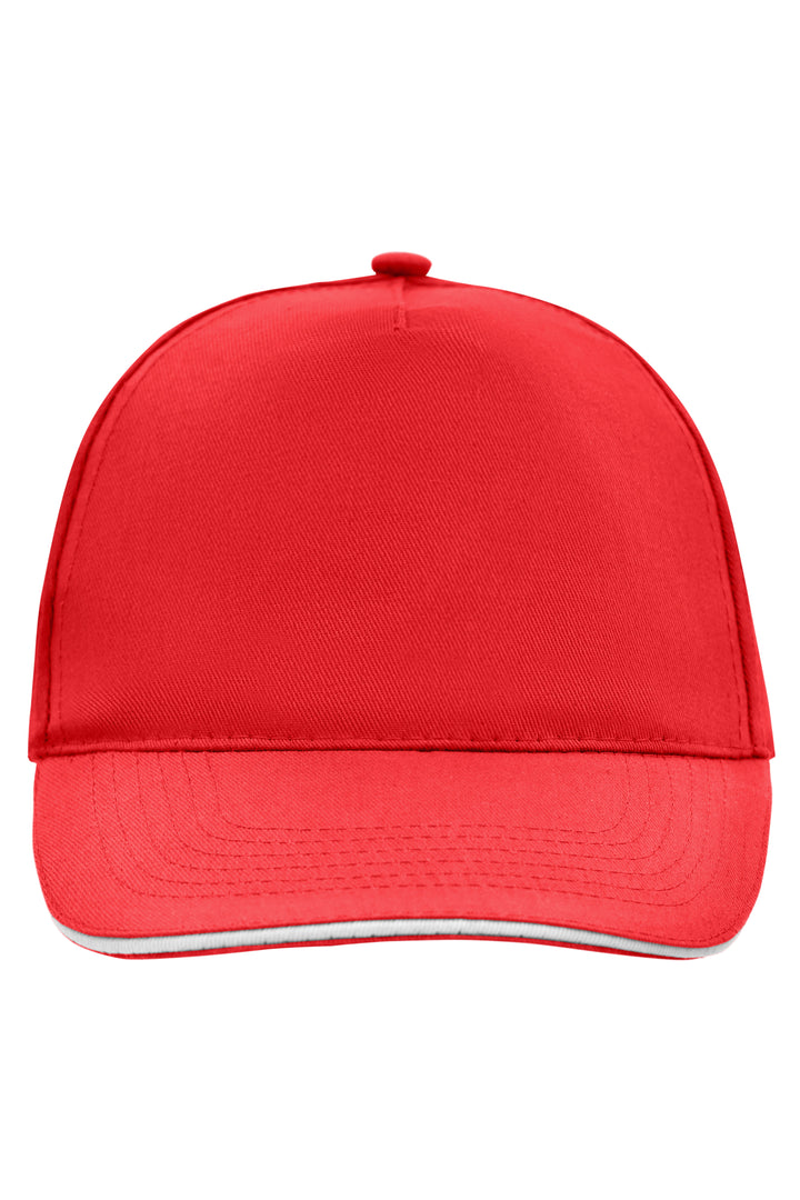 5 Panel Promo Sandwich Cap - red/white