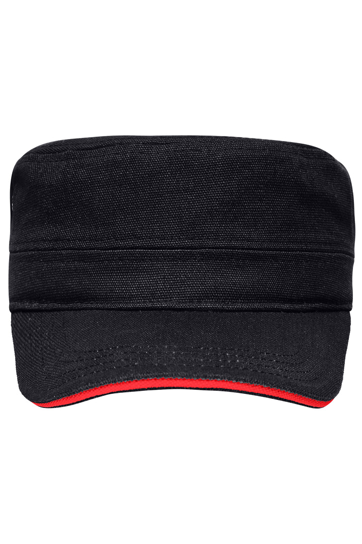 Military Sandwich Cap - black/red