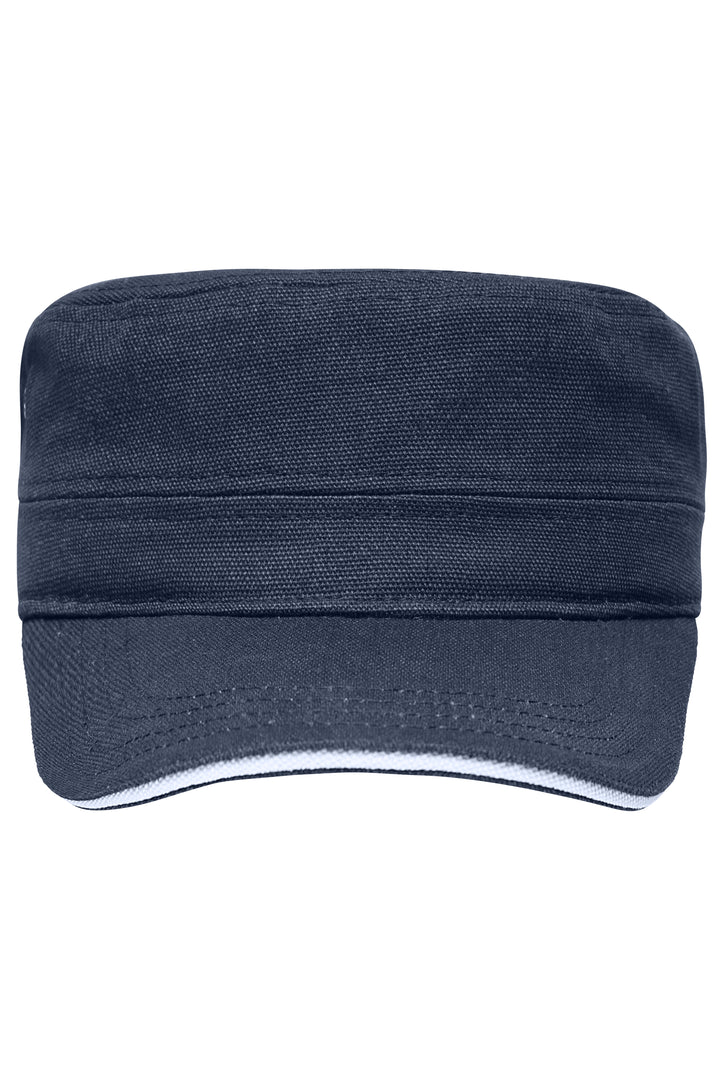 Military Sandwich Cap - navy/white