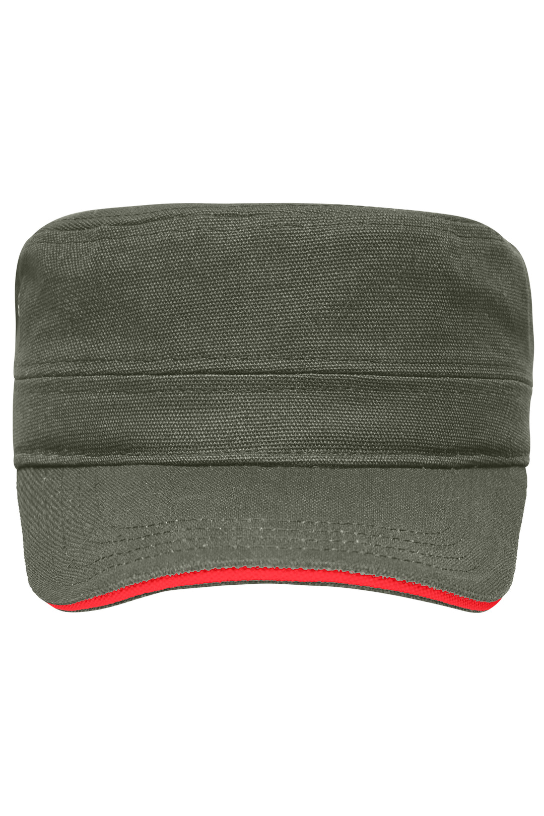 Military Sandwich Cap - olive/red