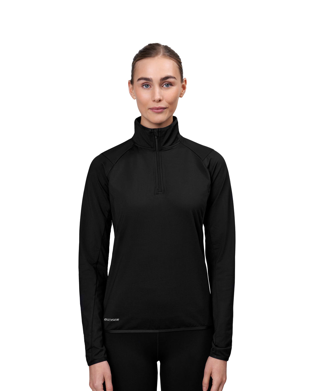 Trainer GEYSER stretch | zip ¼ | donna - Nero