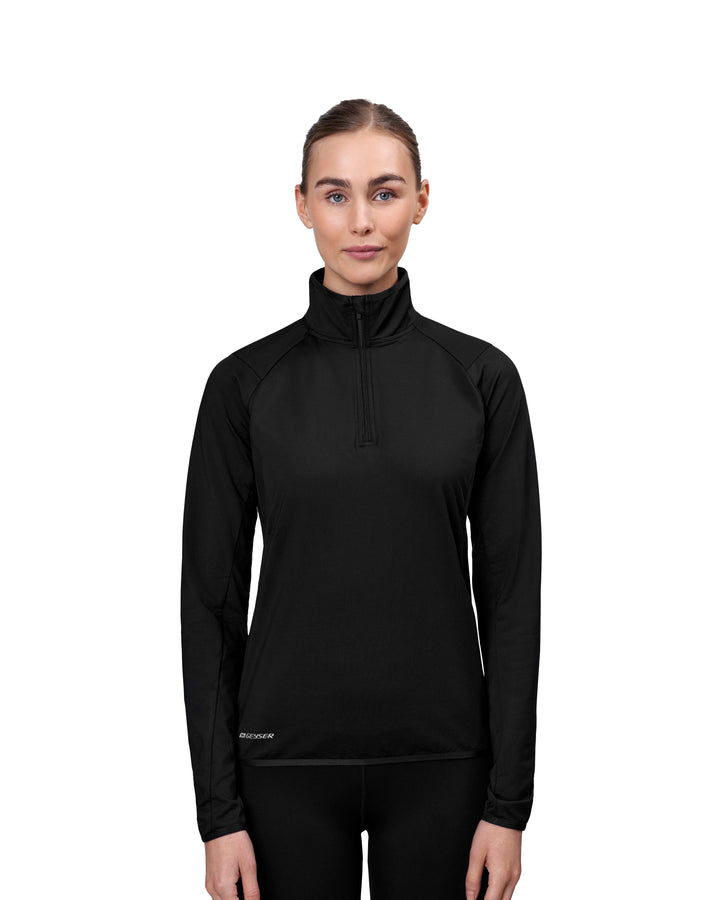 Trainer GEYSER stretch | zip ¼ | donna - Nero