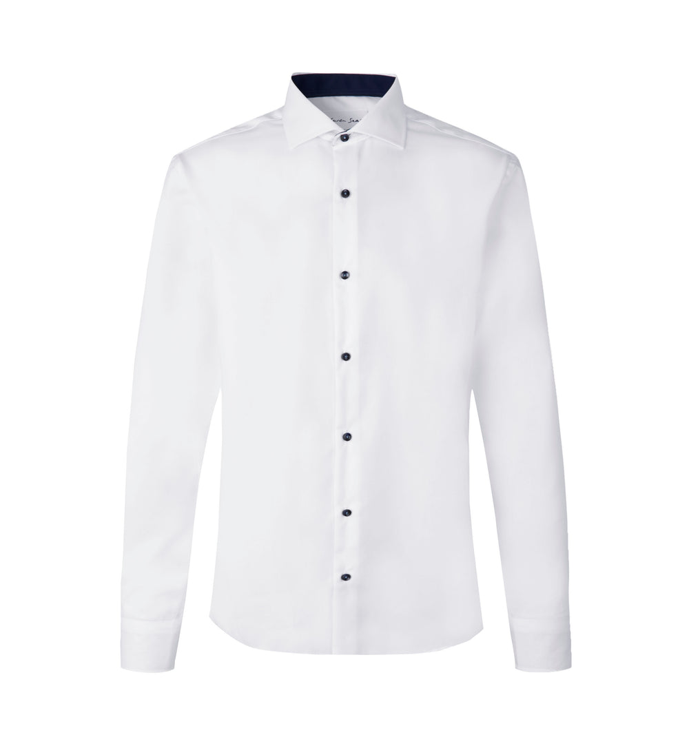 SEVEN SEAS Fine Twill Contrast | modern - Bianco