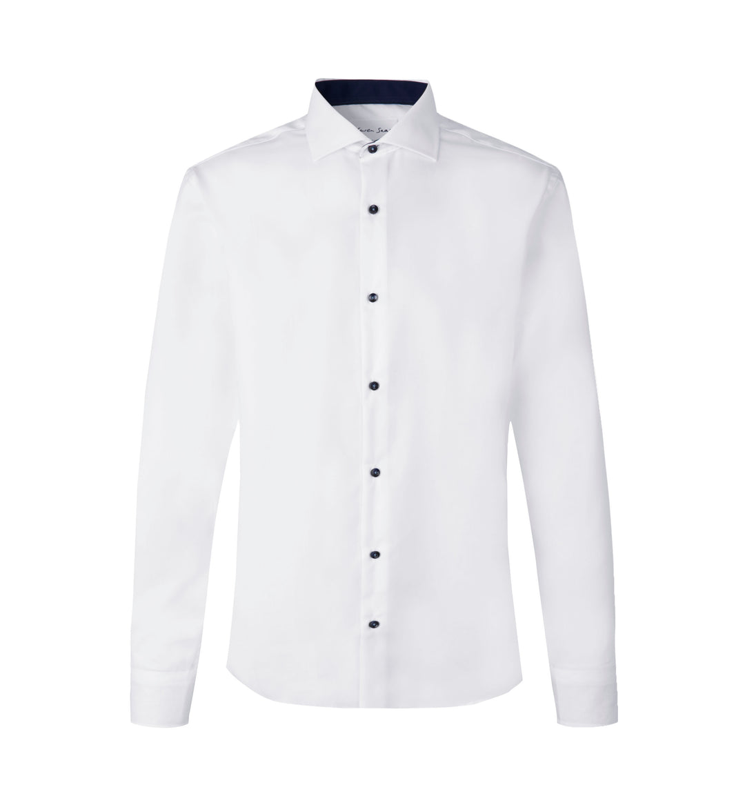 SEVEN SEAS Fine Twill Contrast | modern - Bianco