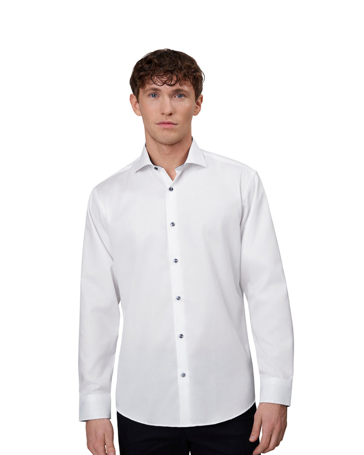 SEVEN SEAS Fine Twill Contrast | modern - Bianco