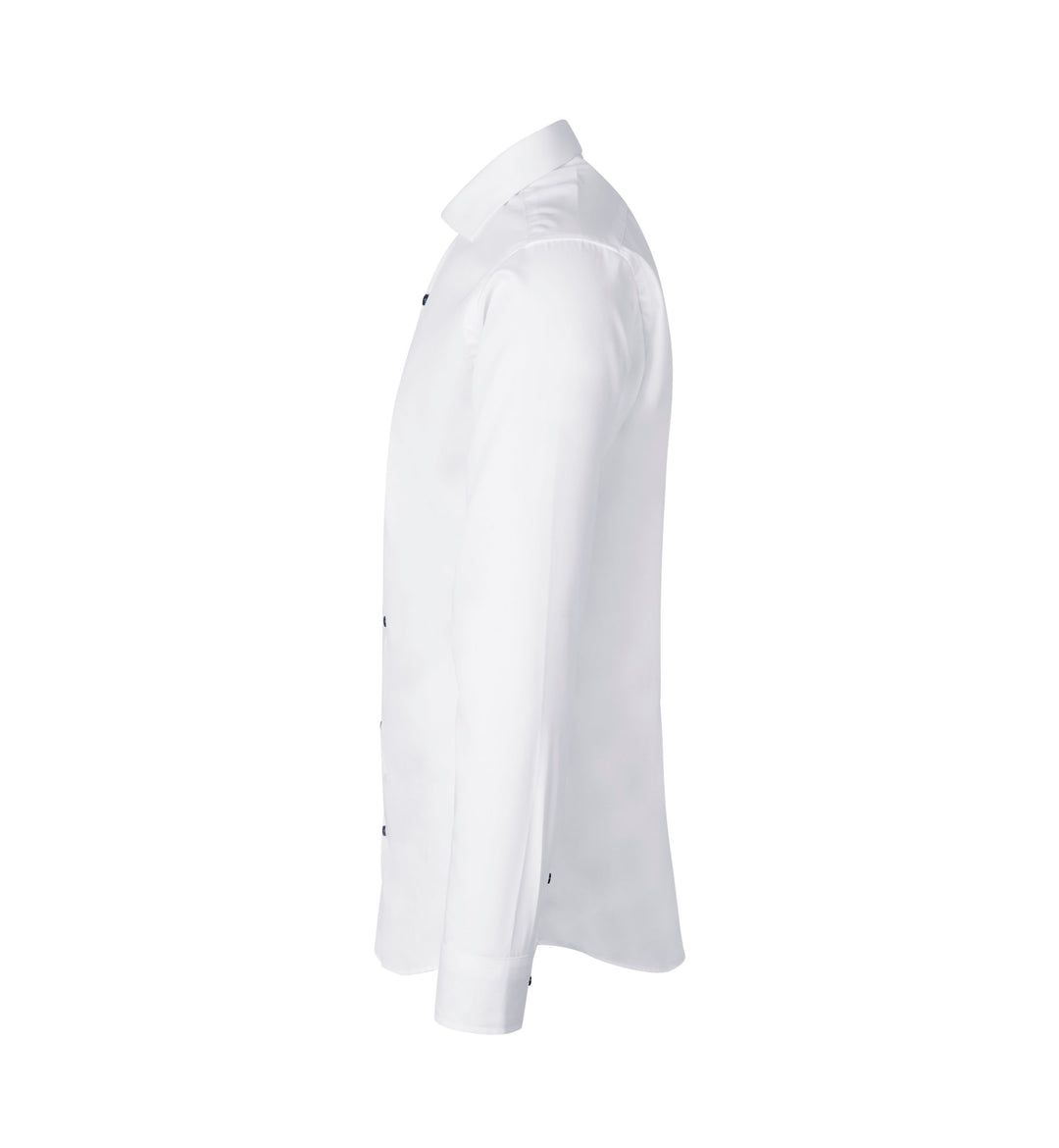 SEVEN SEAS Fine Twill Contrast | slim - Bianco