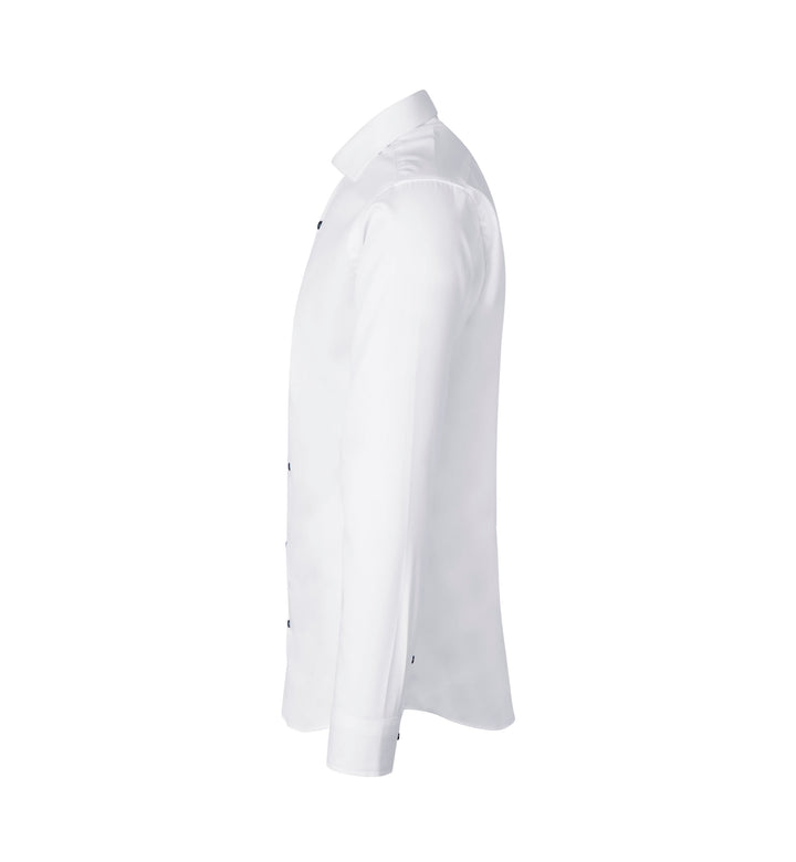 SEVEN SEAS Fine Twill Contrast | slim - Bianco