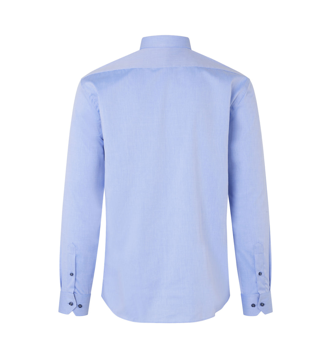SEVEN SEAS Fine Twill Contrast | slim - Azzurro