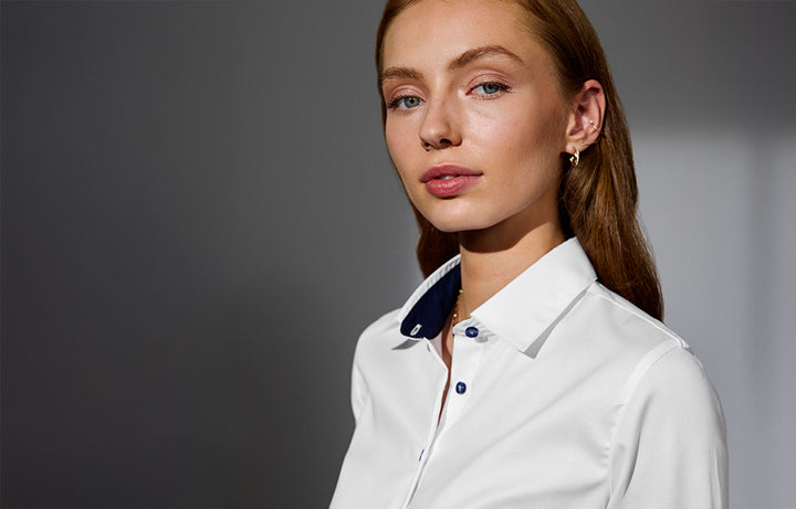 SEVEN SEAS Fine Twill Contrast | modern | donna - Bianco